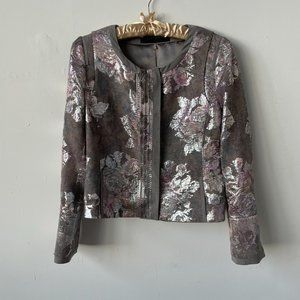 Elie Tahari Tessa Silver Pink Metallic Jacket